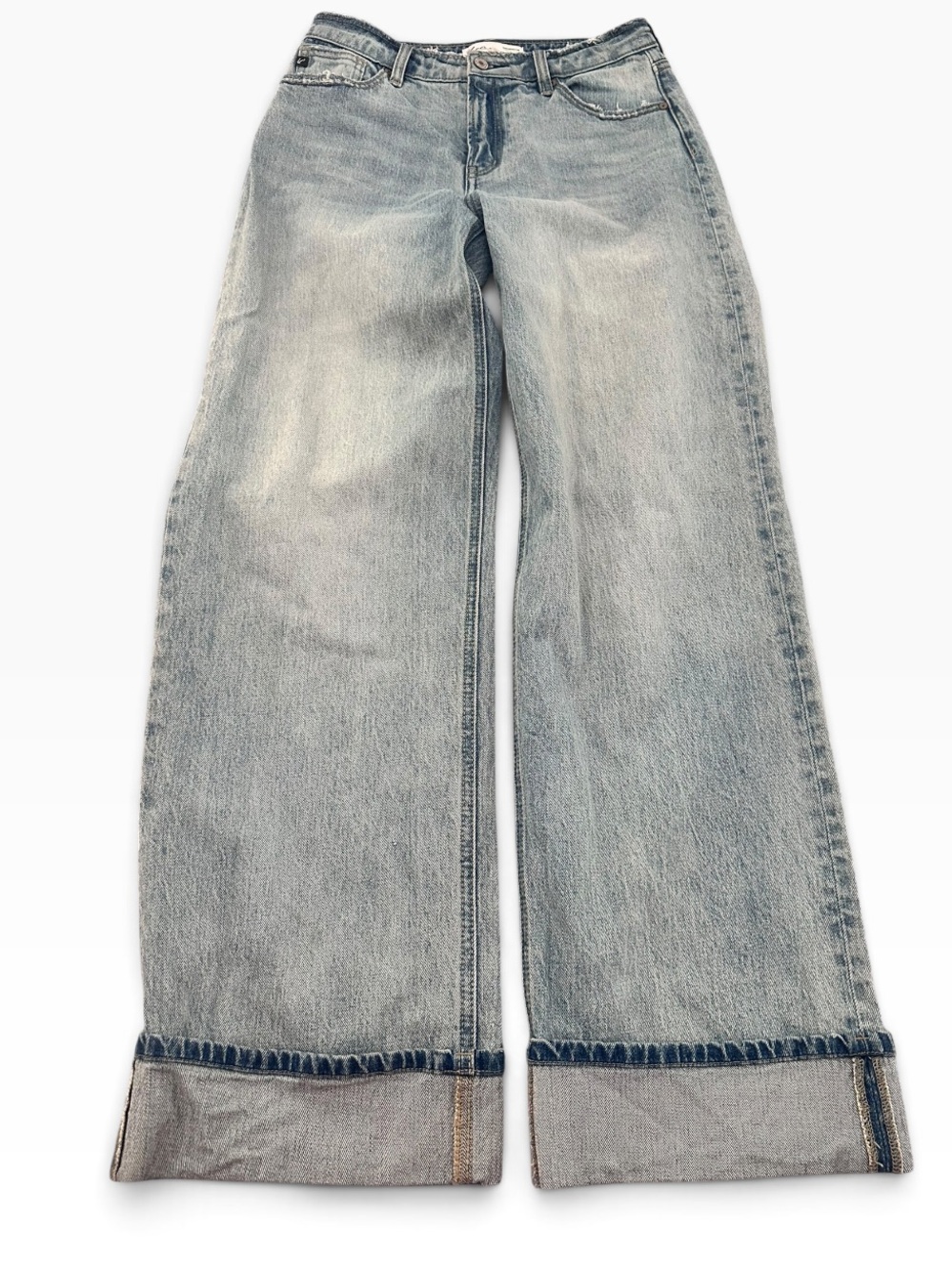 KanCan Light Blue Wide Leg Cuffed Jeans *Maurices Exclusive* - Picture 2 of 10